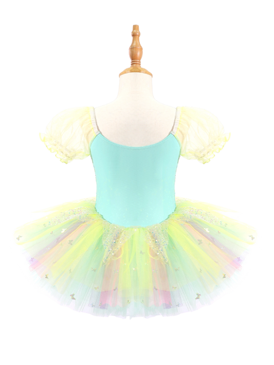 Girls Mint Green Sequin Ballet Leotard Princess Tutu Dancewear-ALP047