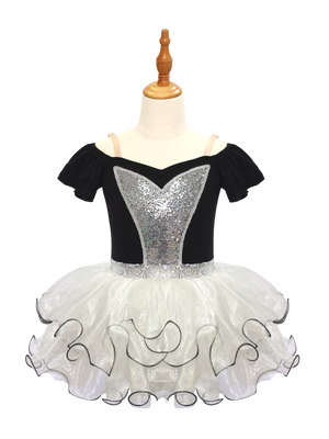 Kids Black Pink Jazz Dance Skirt JSP015