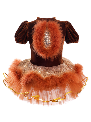 Kids Animal Theme Puff Sleeve Fluffy Performance Tutu