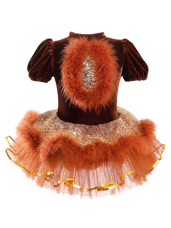 Kids Animal Theme Puff Sleeve Fluffy Performance Tutu