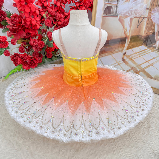 Custom Paquita Ballet Tutu Variation - Golden Embellished Stage Costume for Performances-MDT1544