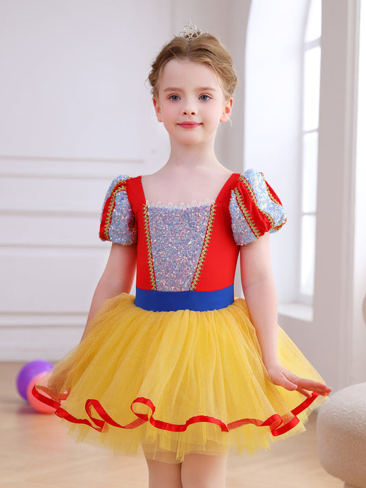 ALP058 Girls' Sweet Princess Dress for Birthdays Daily Wear & Dance Performances