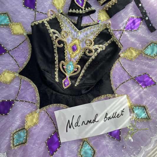 Majestic Purple Black Ballet Tutu with Diamond Accents - MDT0277