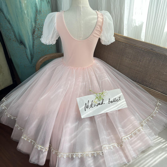 Elegant Romantic Ballet Tutu Dress with Lace Embellishments for Performances – MDC0365