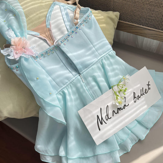 Elegant Ballet Fairy Costume with Pastel Floral Appliqué - MDC0041