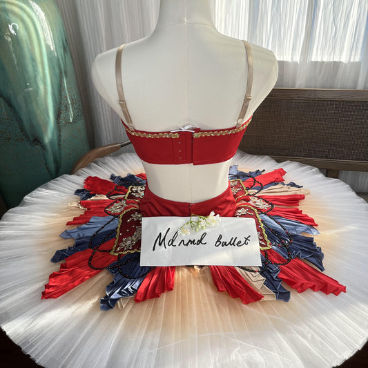 Exquisite Red and Gold Ballet Tutu Costume - BLT0542