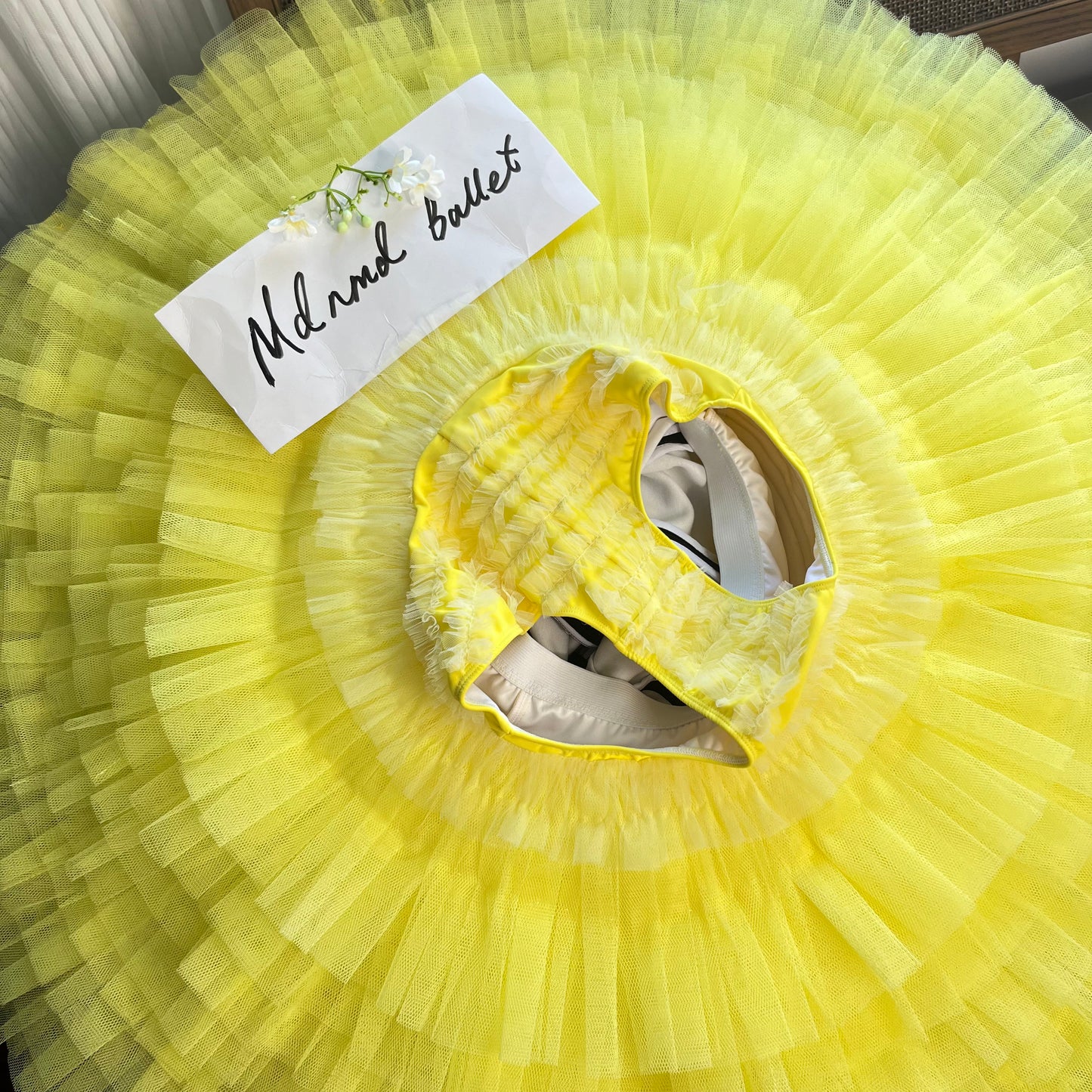 Black and Yellow Ballet Tutu with Half-Sleeves and Embellished Bodice - MDT0367