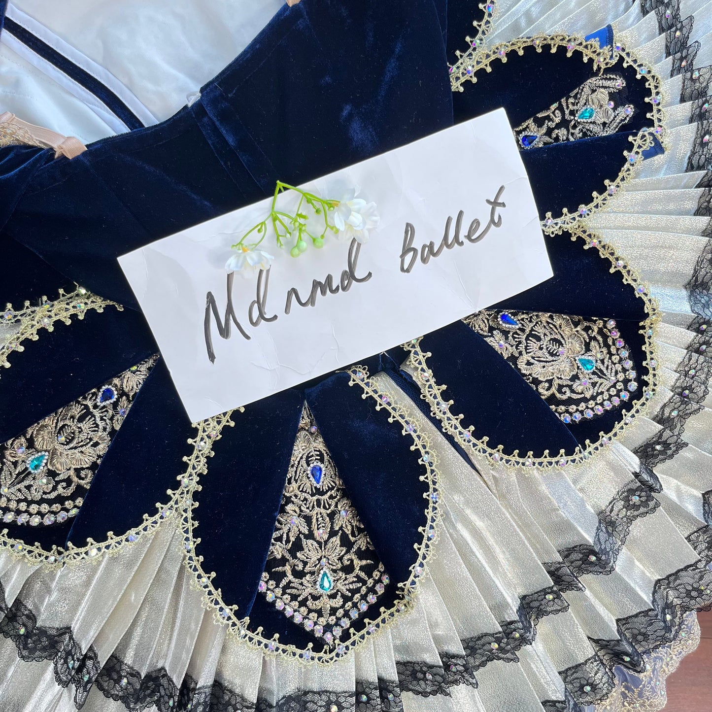 Professional Ballet Tutu with Intricate Lace & Crystal Embellishments - MDT0442