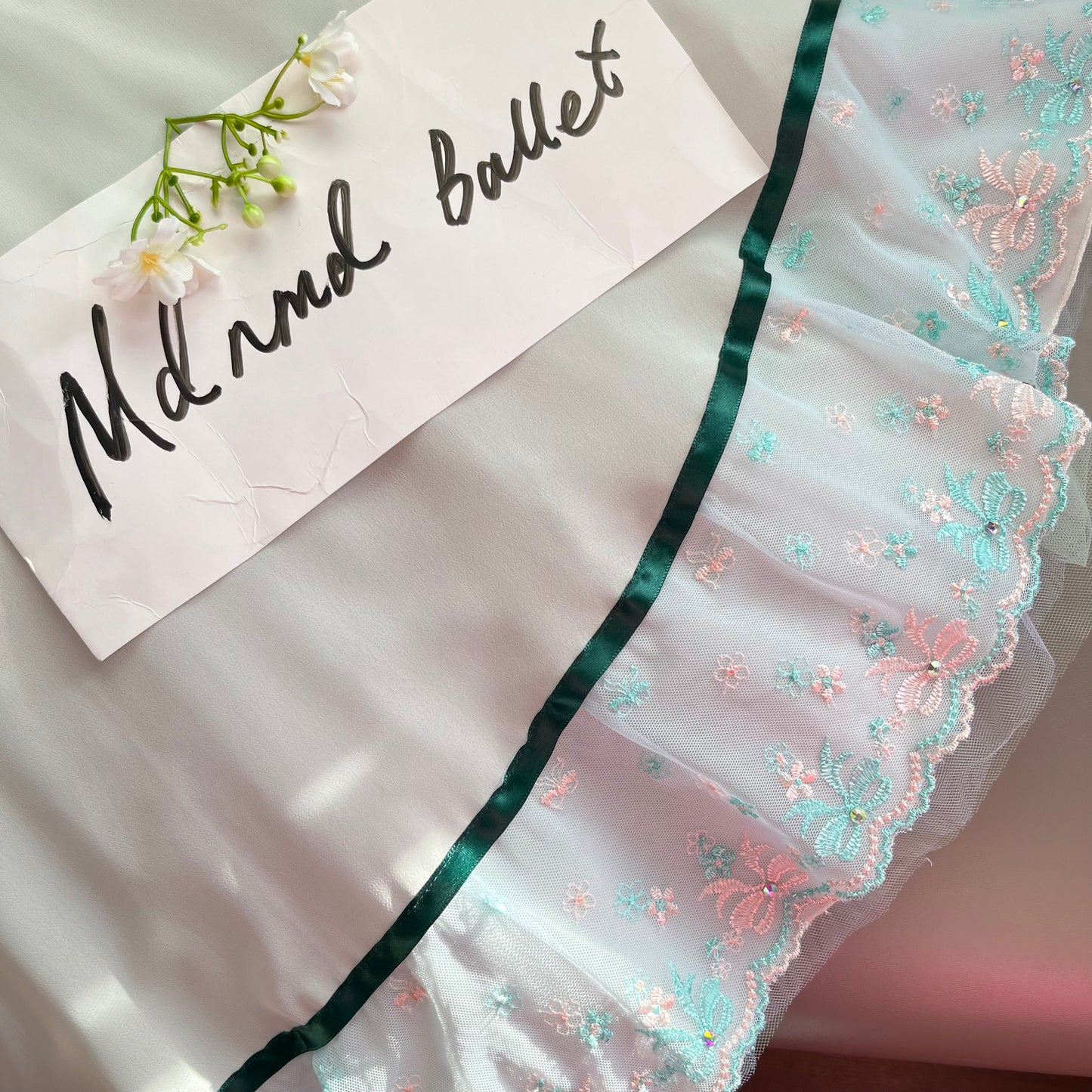 Ballet Tutu Dress with Floral Accents and Lace Details - MDC0268