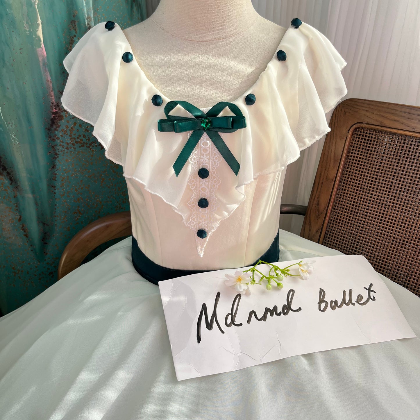 Ballet Tutu Dress with Floral Accents and Lace Details - MDC0268