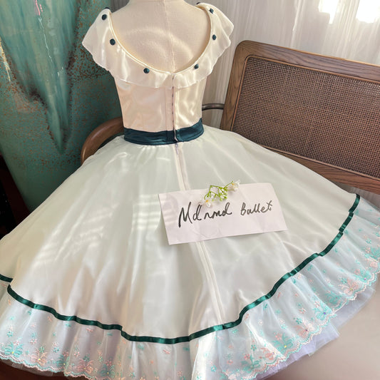 Ballet Tutu Dress with Floral Accents and Lace Details - MDC0268