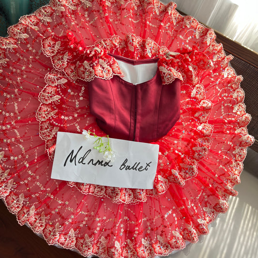 Elegant Handcrafted Ballet Tutu Costume with Intricate Details - MDT1156