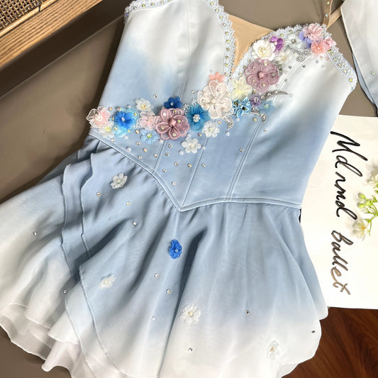 Professionally customized blue ballet tutu "The Talisman" Cupid-MDC0474