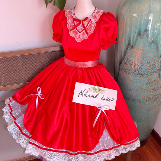 Coppélia Ballet Gown: Handmade with Lace and Bow Design - Ideal Ballet Dress for Girls-MDC0330