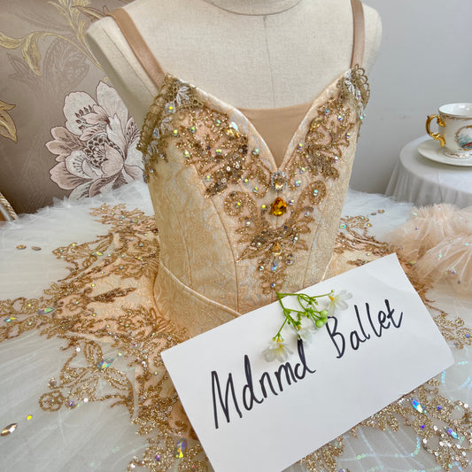 Exquisite Handcrafted Professional Ballet Tutu with Embellished Bodice - MDT0894