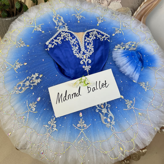 Royal Blue Ballet Tutu with Crystal Embellishments - MDT0287
