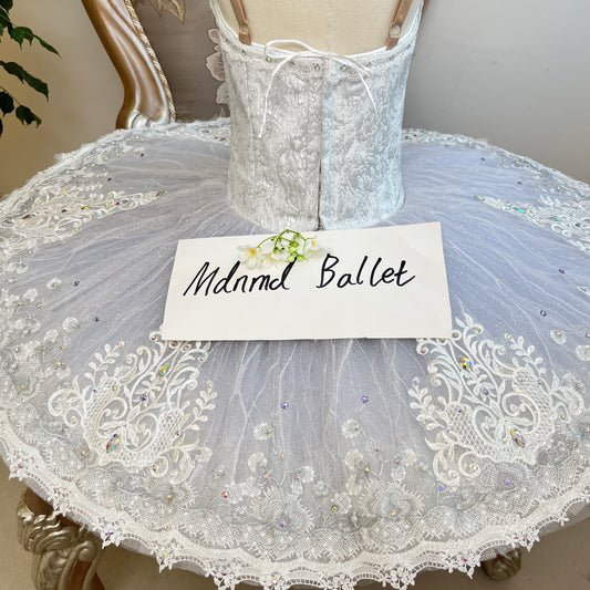 White Ballet Tutu with Rhinestone Embellishments - MDT0421