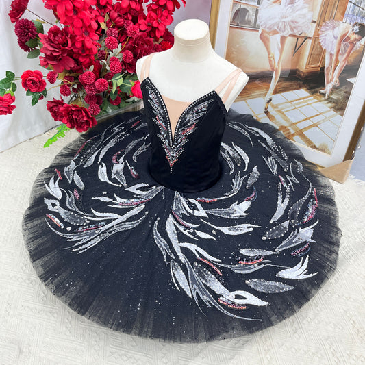 Black Swan Variation Tutu - Stunning Ballet Performance Costume for Swan Lake-MDT1494