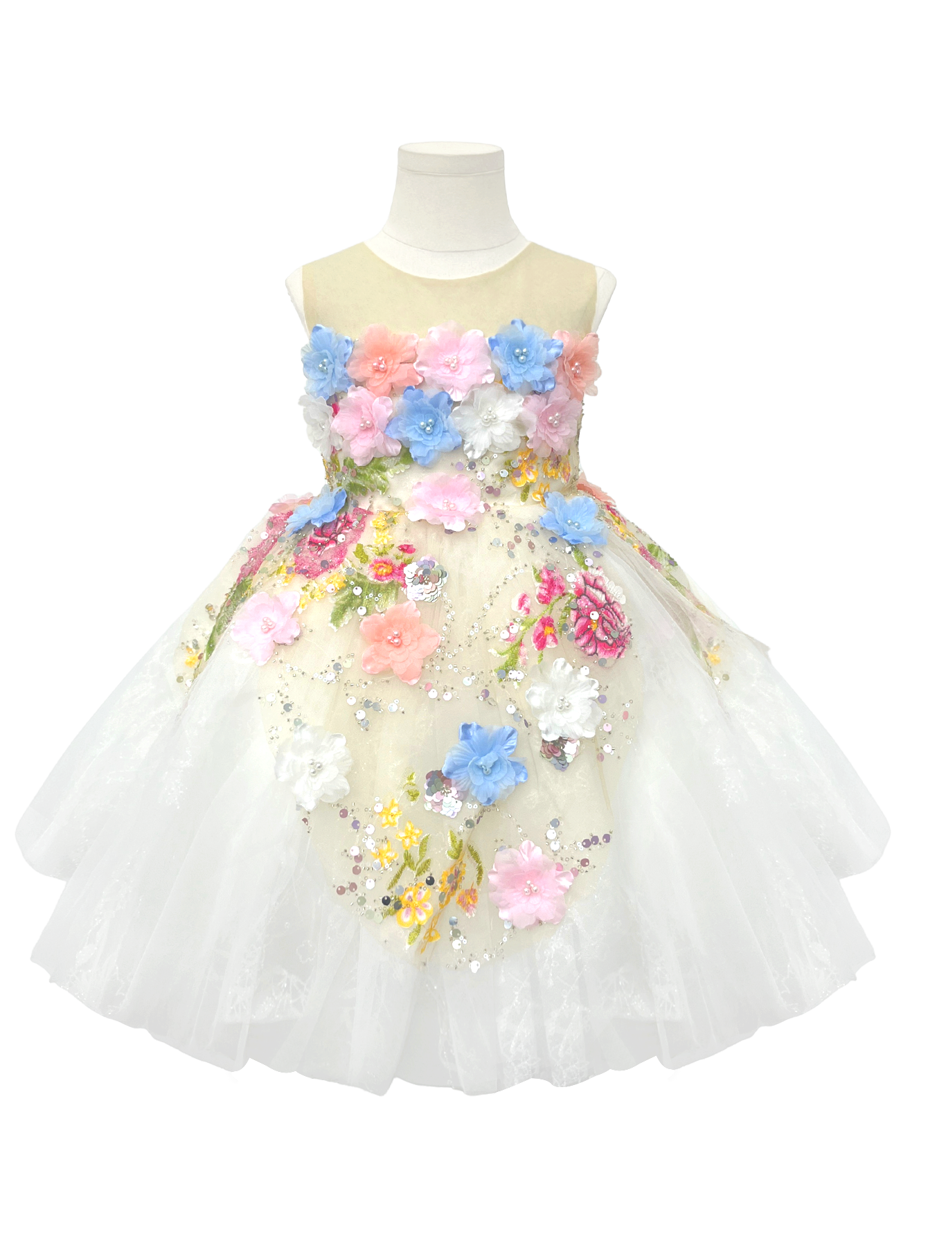 flower applique glitter embroidery mesh kids dress gk110 Mdnmd 3D Floral Appliqué Girl Dress-J200 Default Title / 10-12Y Men's Size:12 Easel custom fit that flatters Plus Size Red Satin