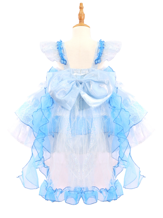 Blue Mermaid Scale Lolita Princess Dress for Girls-W26010