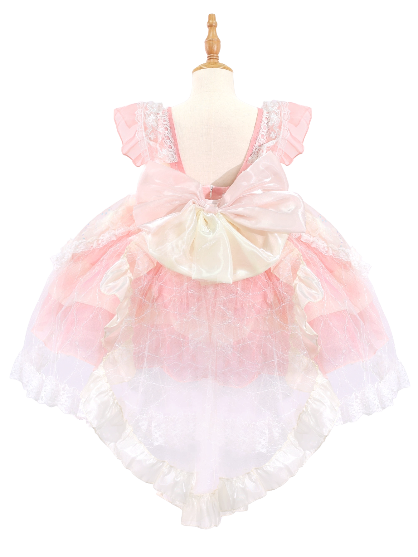Toddler Girls Pink Butterfly Lace Party Dress,Lolita Style-W26005