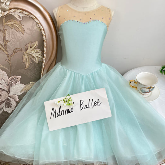 Mint Ballet Dress with Tulle Skirt for Girls - Perfect for Dance Recitals - MDC1078