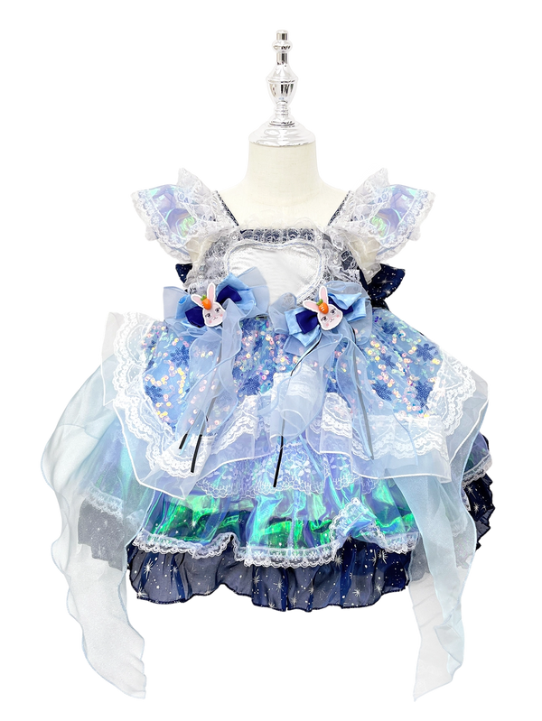 Blue Sparkle Lolita Princess Dress for Toddler Girls-W26027