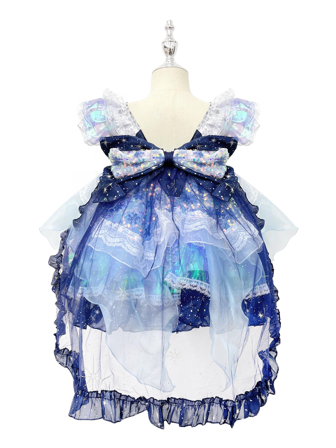 Blue Sparkle Lolita Princess Dress for Toddler Girls-W26027