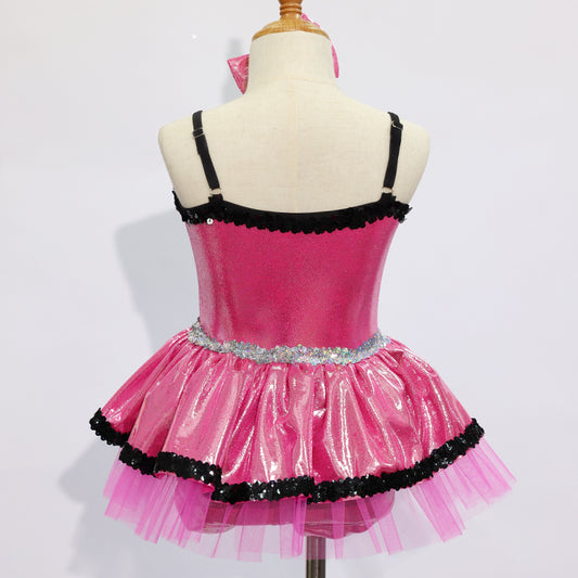 JSP011 Kids Rose Jazz Dance Skirt-Size IC | Ready-to-Ship