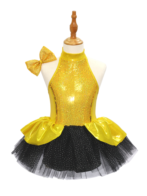 Kids Golden Jazz Dance Skirt JSP014