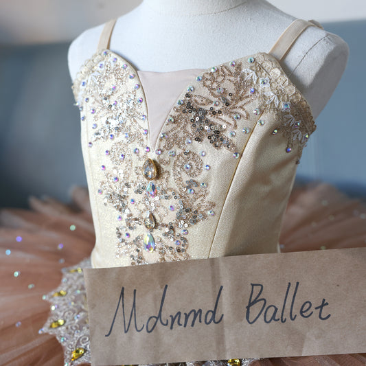 Handcrafted Ballet Tutu – Crystal Embellished Dance Costume - MDT0048