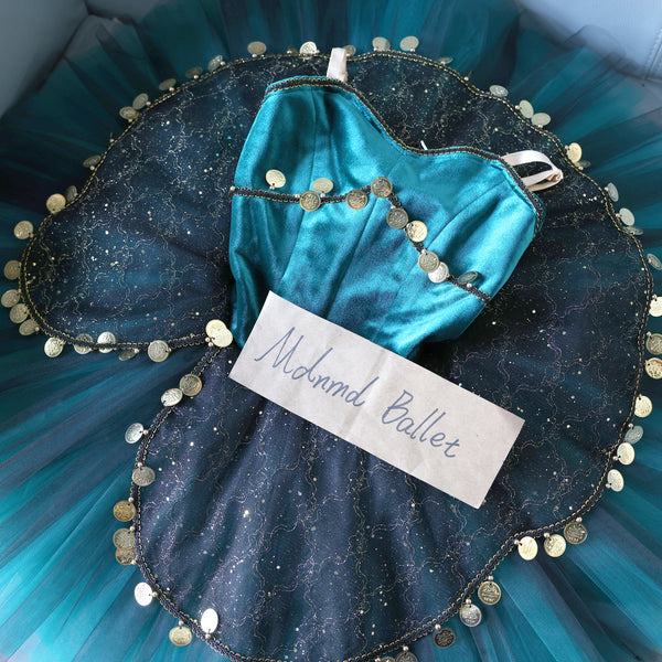 SpanishInspired Ballet Tutu with Embellished Lace & Coin Accents - MDT0110