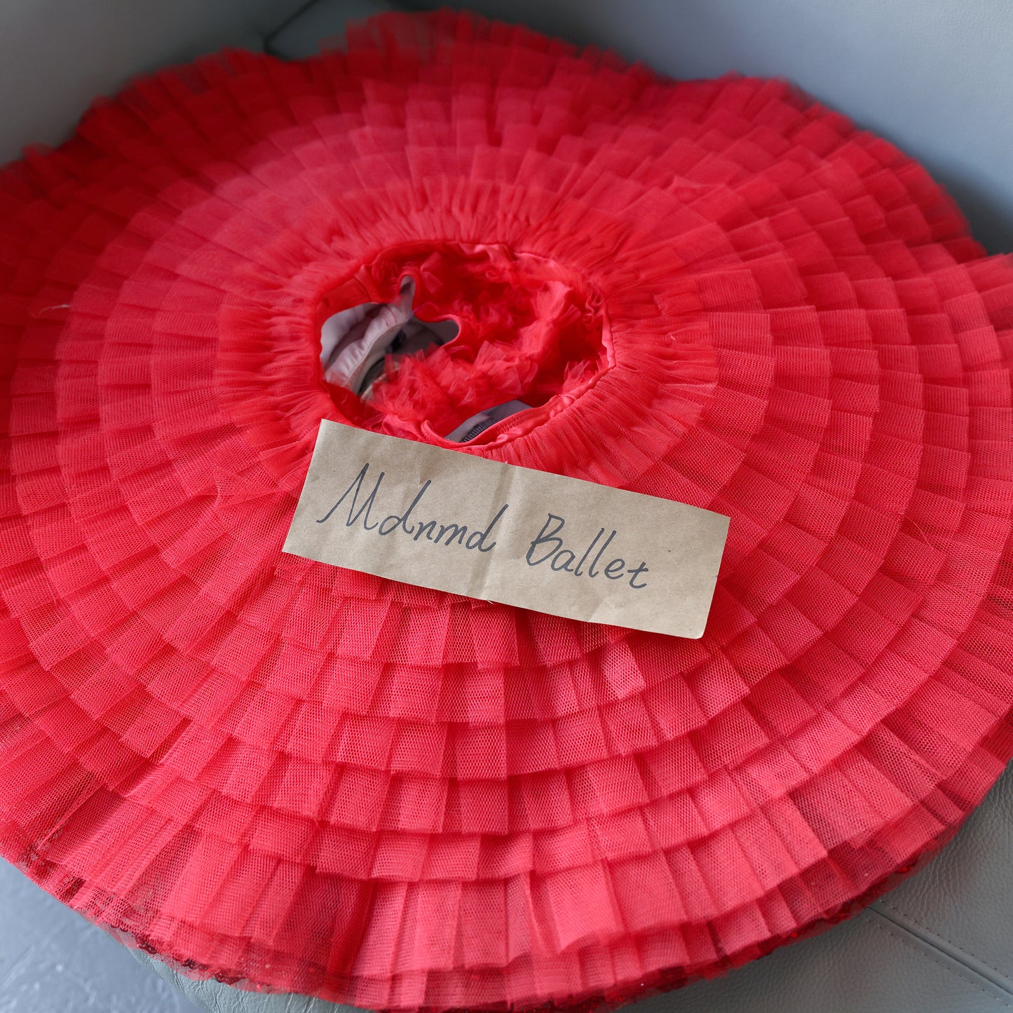 Spanish Style Ballet Tutu with Embroidered Bodice and Red Tulle Skirt - MDT0087