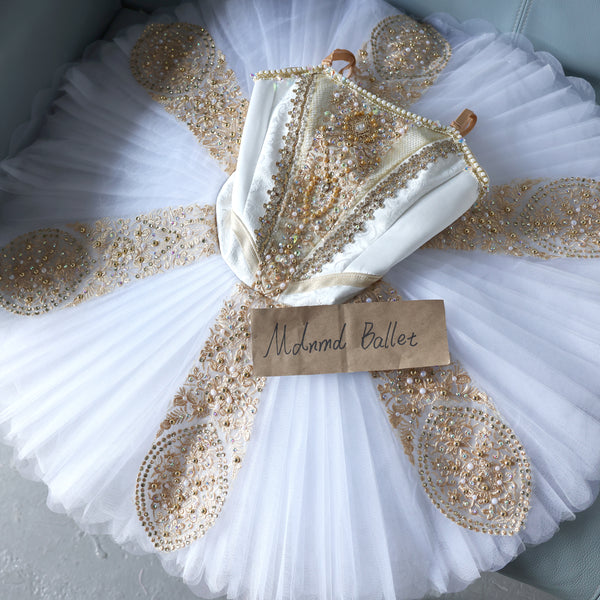 Handcrafted Classical Ballet Tutu with Luxe Beaded Embellishments - MDT0711