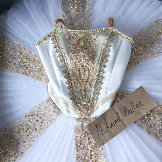 Handcrafted Classical Ballet Tutu with Luxe Beaded Embellishments - MDT0711