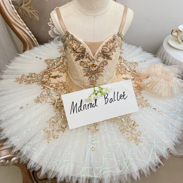 Exquisite Handcrafted Professional Ballet Tutu with Embellished Bodice - MDT0894