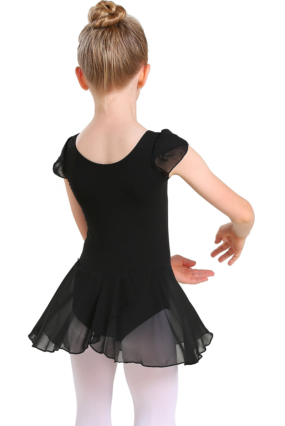 Girls' Puff Sleeve Ballet Leotard with Tulle Skirt – Elegant, Comfortable, and Available in Multiple Colors