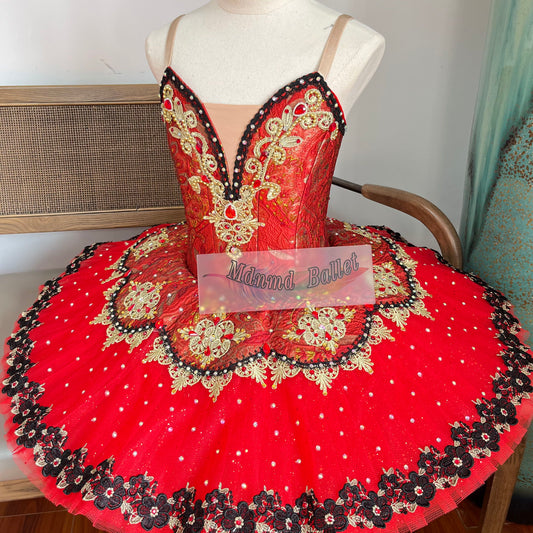 Professional Red Platter Ballet Tutu is suitable for the Youth America Grand Prix (YAGP)-MDT1095