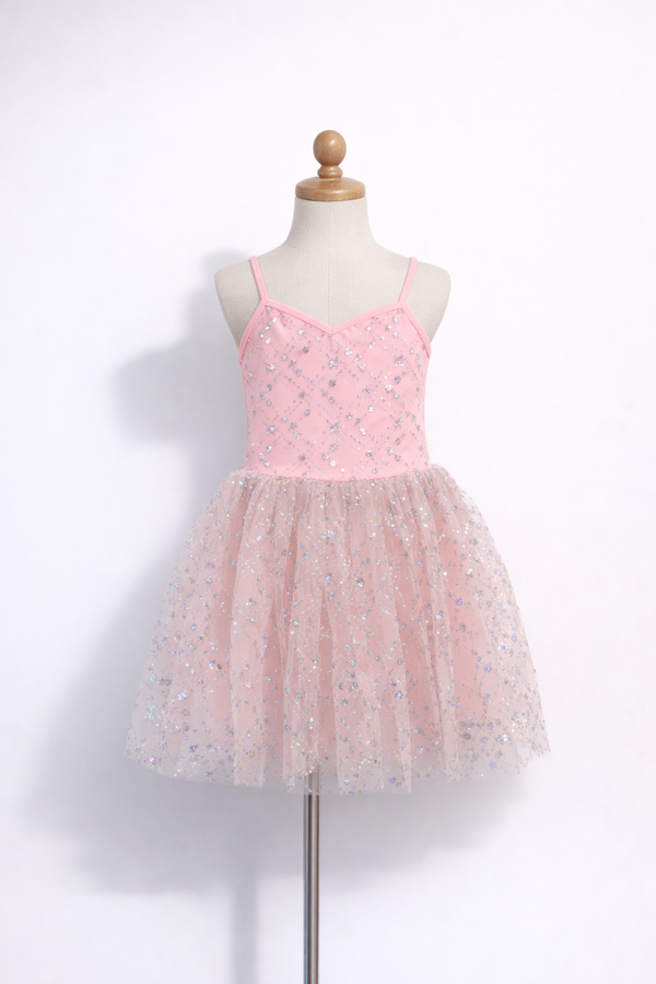 Pink Tulle Star Princess Dress for Girls-ALP097