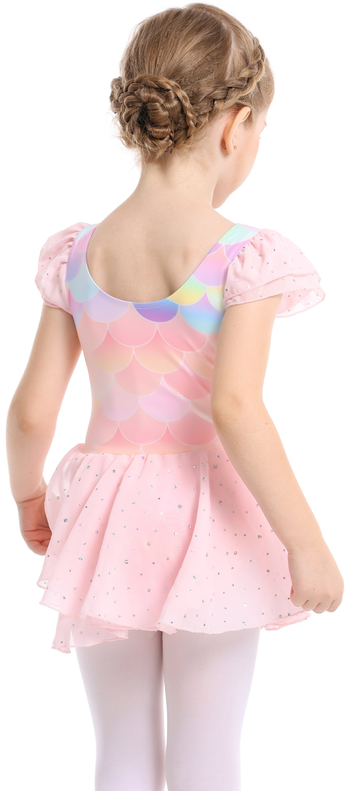 Sparkly Sequin Twirl Dress | Mermaid Scale Dancewear & Gymnastics Leotard | Perfect Gift for Girls | Available in two colors,Ready to Ship!-AM202
