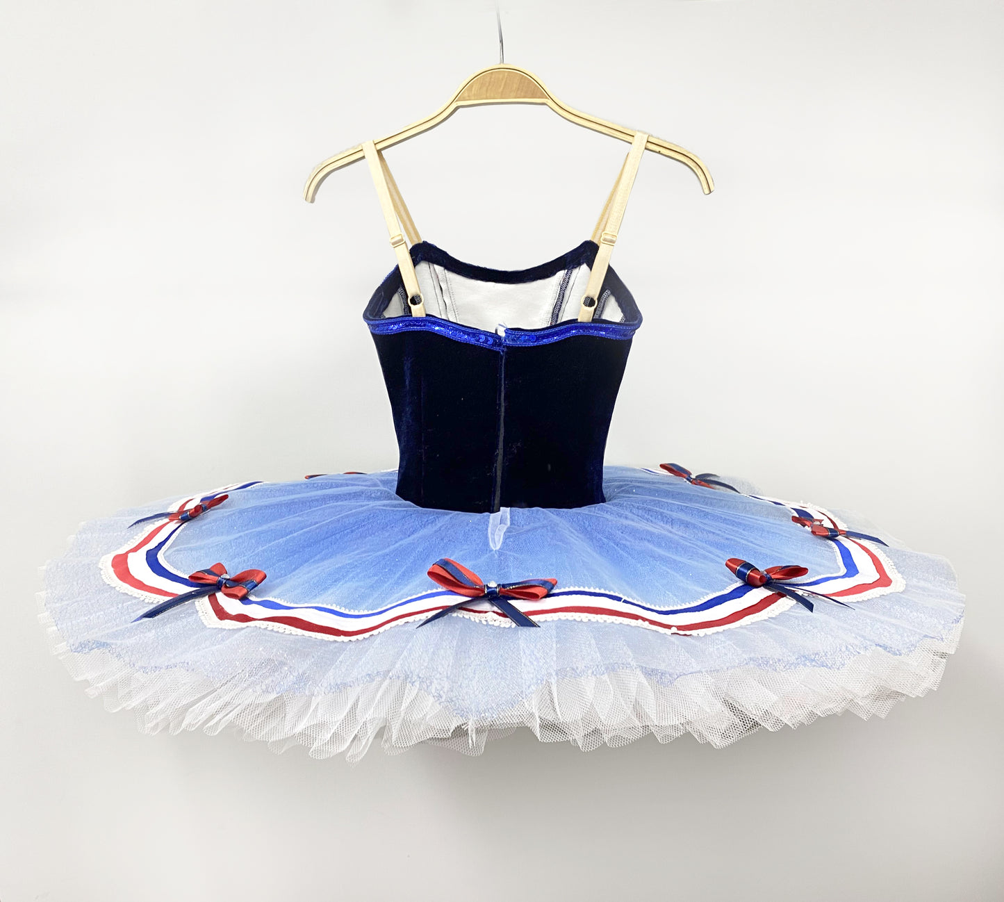 Blue and White Ballet "The Flame" Dance Costume Kids/Adult Fire Theme Ballet Tutu Sparkling Gold Foil Stagewear-MDT0025