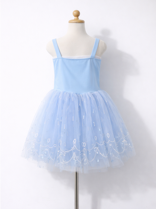 Girls Sweert Blue&Pink Princess Dress – Sequin & Tulle Birthday Costume-ALP0106
