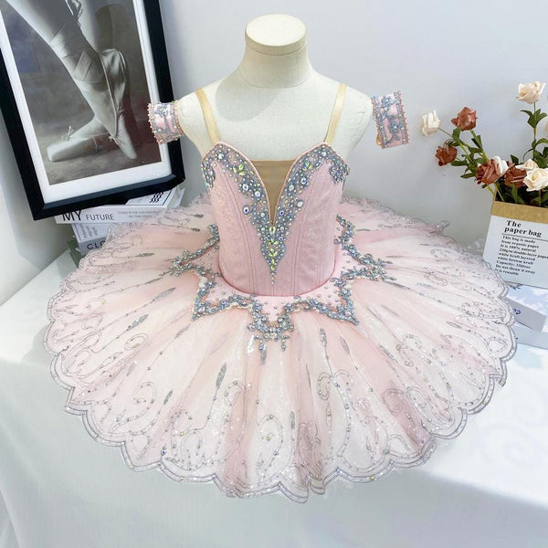 Custom Pink Silver Ballet Tutu | Fairy Performance Competition Costume