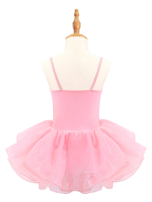 Girls Sequin Cami Ballet Leotard Tutu Dress-TM034