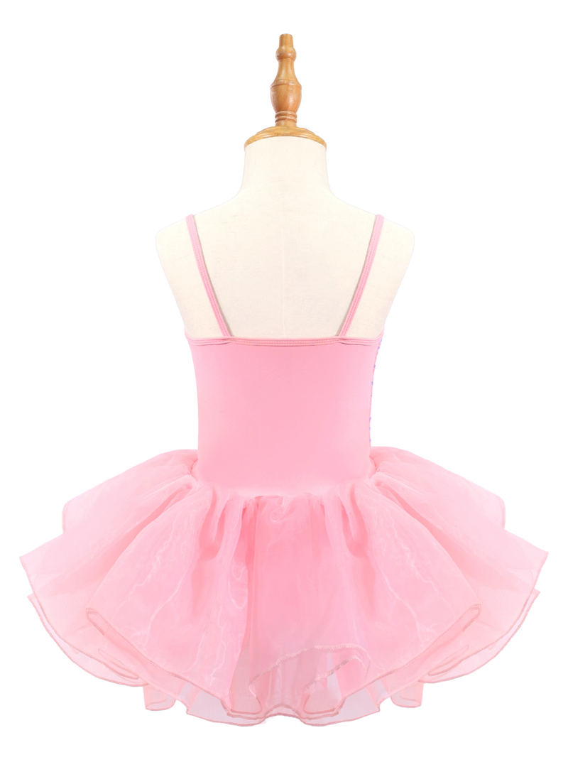 Girls Sequin Cami Ballet Leotard Tutu Dress-TM034
