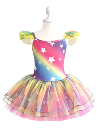 Girls Rainbow Star Ballet Leotard Tutu-XY042
