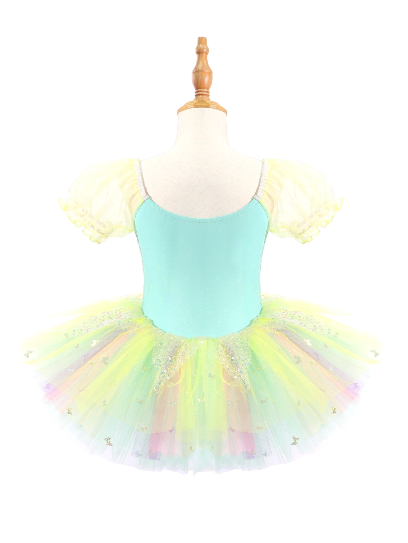 Girls Mint Green Sequin Ballet Leotard Princess Tutu Dancewear-ALP047