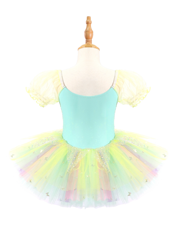 Girls Mint Green Sequin Ballet Leotard Princess Tutu Dancewear-ALP047