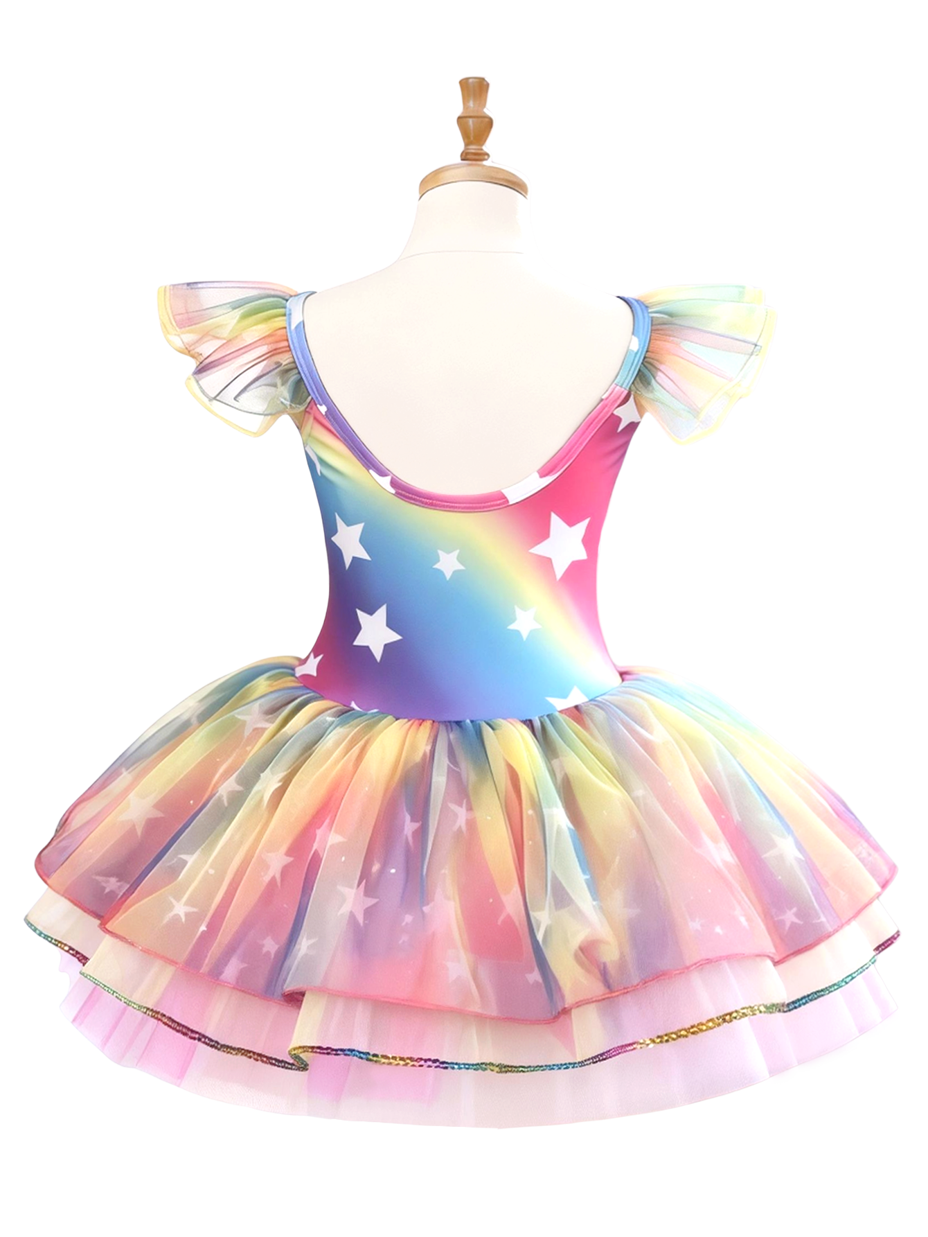 Girls Rainbow Star Ballet Leotard Tutu-XY042