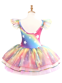 Girls Rainbow Star Ballet Leotard Tutu-XY042